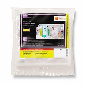 Medline Silicone-Elastomer Latex 1-Layer Foley Catheter Tray / Drain Bag - One-Layer Tray with Drain Bag and Silicone-Elastomer Coated Latex Foley Catheter, 16 Fr, 10 mL - DYND160116