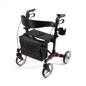 Medline Simplicity Rollator - Simplicity Rollator with 8 " Wheels and European-Style Frame, Red - MDS86835EURO