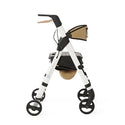 Medline Momentum Rollators - Momentum Rollator with Height-Adjustable Seat and Handles, White - MDS86870W