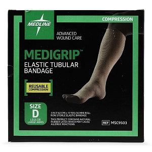 Medline Medigrip Elastic Tubular Support Bandage - MEDIGRIP Elasticated Tubular Support Bandage, Size D: 3"W (7.5 cm) for Large Arms or Legs - MSC9503