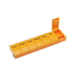 Medline 7-Day Pill Organizers - 7-Day Pill Organizer with Lock, Orange, 1X / Day - NON36670