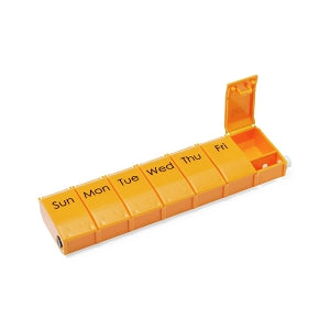 Medline 7-Day Pill Organizers - 7-Day Pill Organizer with Lock, Orange, 1X / Day - NON36670