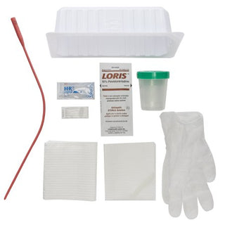 McKesson - Intermittent Catheter Tray Urethral 14 Fr. Without Balloon Red Rubber - 16-232
