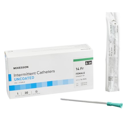 McKesson - Urethral Catheter Straight Tip Uncoated PVC 14 Fr. 6 Inch - 16-F614