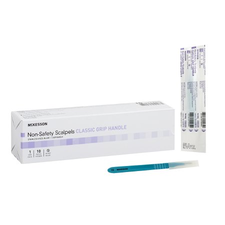 McKesson - Scalpel No. 15 Stainless Steel / Plastic Classic Grip Handle Sterile Disposable - 16-63815