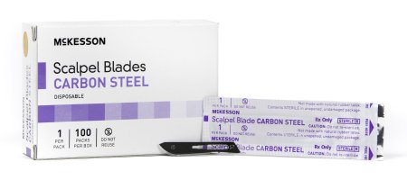 McKesson Brand - Surgical Blade Carbon Steel No. 10 Sterile Disposable Individually Wrapped - 16-63710