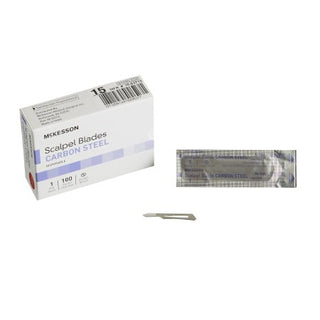 McKesson Brand - Surgical Blade Carbon Steel No. 15 Sterile Disposable Individually Wrapped - 16-63715