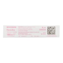 McKesson  Hypodermic Needle 1 Inch Length 18 Gauge Thin Wall Without Safety - 16-N181