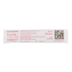McKesson Hypodermic Needle 1-1/2 Inch Length 18 Gauge Thin Wall Without Safety - 16-N18105