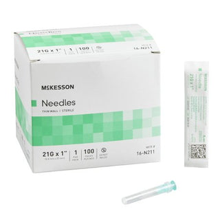 McKesson - Hypodermic Needle NonSafety 21 Gauge 1 Inch Length Thin Wall - 16-N211