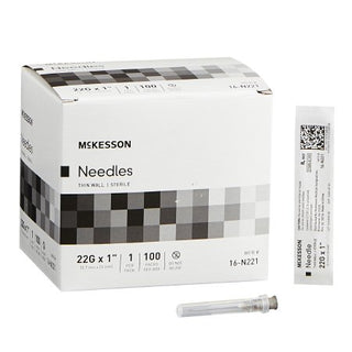 McKesson - Hypodermic Needle NonSafety 22 Gauge 1 Inch Length Thin Wall - 16-N221