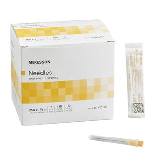McKesson - Hypodermic Needle NonSafety 25 Gauge 1-1/2 Inch Length Thin Wall - 16-N25105
