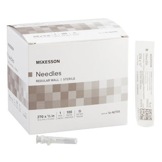 McKesson - Hypodermic Needle NonSafety 27 Gauge 1/2 Inch Length Regular Wall - 16-N2705