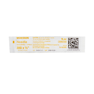 Mckesson Hypodermic Needle 1/2 Inch Length 30 Gauge Regular Wall Without Safety - 16-N3005
