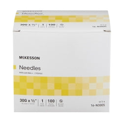 Mckesson Hypodermic Needle 1/2 Inch Length 30 Gauge Regular Wall Without Safety - 16-N3005