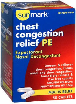 sunmark - Cold and Cough Relief 400 mg - 10 mg Strength Tablet 50 per Box - 49348077409