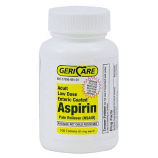 McKesson Brand - Pain Relief 81 mg Strength Aspirin Tablet 100 per Bottle - 981-01-GCP