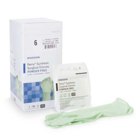 McKesson Perry Performance Plus - Surgical Glove Size 6 Sterile Pair Polyisoprene Extended Cuff Length Smooth Green Chemo Tested - 20-2060N