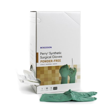 McKesson Perry Performance Plus - Surgical Glove Size 6 Sterile Pair Polychloroprene Extended Cuff Length Smooth Dark Green Chemo Tested - 20-2560N