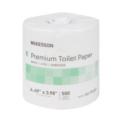 McKesson Toilet Tissue Premium White 2-Ply Standard Size Cored Roll 500 Sheets 4 X 4-1/2 Inch - 165-TP500P