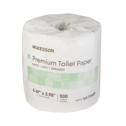 McKesson Toilet Tissue Premium White 2-Ply Standard Size Cored Roll 500 Sheets 4 X 4-1/2 Inch - 165-TP500P