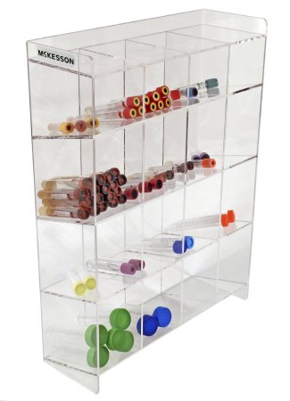 McKesson - Tiered 4-Tier Tube Organizer 16 Place Accommodates Multiple Size Tubes Clear 15.5 X 5.5 X 20.75 Inch - 3118XL