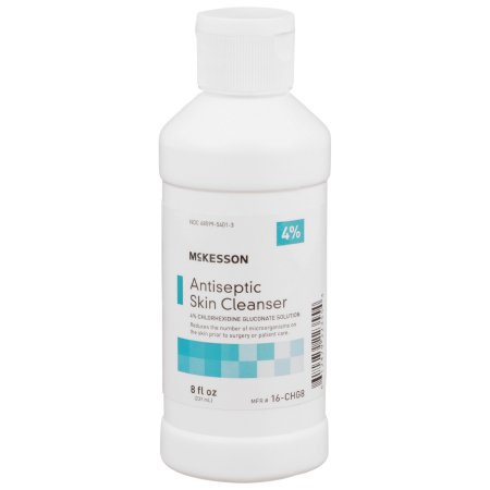 McKesson - Antiseptic Skin Cleanser 8 oz. Flip-Top Bottle 4% Strength CHG (Chlorhexidine Gluconate) / Isopropyl Alcohol NonSterile - 16-CHG8