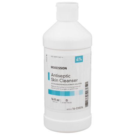 McKesson - Antiseptic Skin Cleanser 16 oz. Flip-Top Bottle 4% Strength CHG (Chlorhexidine Gluconate) / Isopropyl Alcohol NonSterile - 16-CHG16