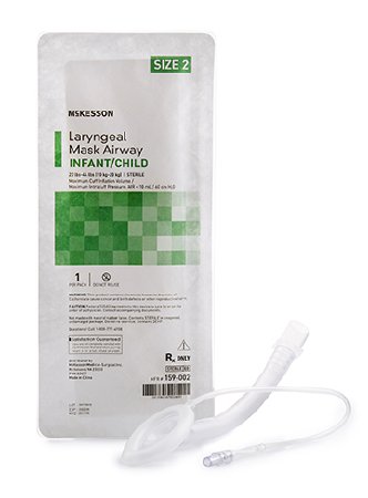 McKesson - Laryngeal Mask Infant / Pediatric User Size 2 Clear PVC Sterile Disposable - 159-002