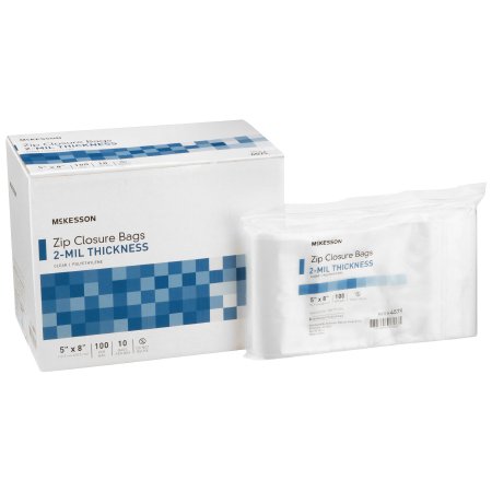 McKesson - Reclosable Bag 5 X 8 Inch Polyethylene Clear Zipper Closure - 4579