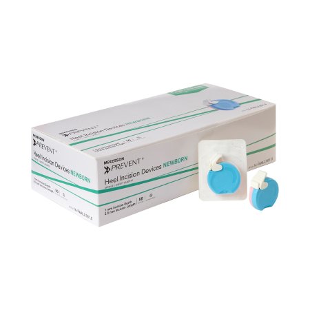 McKesson Prevent - Pediatric Lancet Incision Device Blade 1.0 mm X 2.5 mm Depth 2.5 mm Blade Push Button Activation - 16-PAHL2.5G1.0