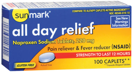 sunmark - Pain Relief 220 mg Strength Naproxen Sodium Caplet 100 per Bottle - 49348030610