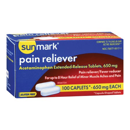 McKesson Brand - Pain Relief 650 mg Strength Acetaminophen Caplet 100 per Bottle - 70677001701