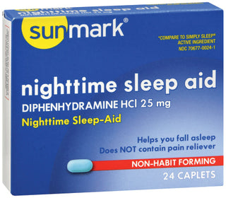 sunmark - Sleep Aid 24 per Box Caplet 25 mg Strength - 70677002401