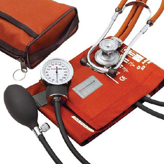 McKesson Brand - Aneroid Sphygmomanometer Combo Kit Combo Kit Size 11 Nylon Cuff 22 Inch Stethoscope Tube Sprague Rappaport Stethoscope - 768-641-11AORMM