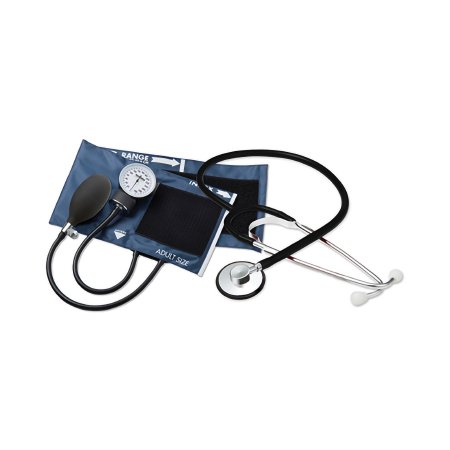 McKesson Brand - Aneroid Sphygmomanometer Combo Kit For Nurses and Students Adult Size Nylon Cuff 21 Inch Stethoscope Tube Nurse Style Stethoscope - 775-660-11ANMM