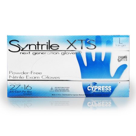 Syntrile XTS - Exam Glove Large NonSterile Nitrile Standard Cuff Length Textured Fingertips Blue Chemo Tested - 27-16