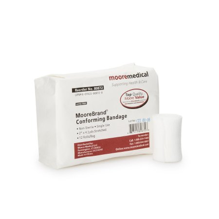 McKesson - Conforming Bandage Cotton / Polyester 2 Inch X 4-1/10 Yard Roll Shape NonSterile - 80872