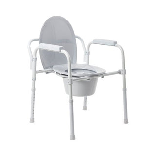 McKesson - Folding Commode Chair Fixed Arm Steel Frame Back Bar 13-1/4 Inch Seat Width - 146-11148N-4