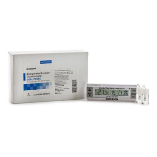 McKesson - Digital Refrigerator / Freezer Thermometer with Alarm Fahrenheit / Celsius -58° to +158°F (-50° to +70°C) Desk / Wall / Door Mount Battery Operated - MCK8100MATB