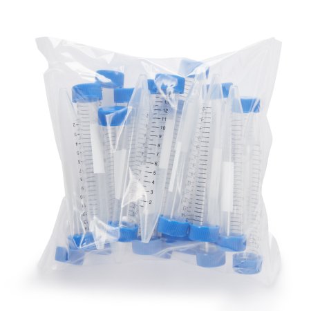 McKesson - Centrifuge Tube Conical Bottom Plain 17 X 120 mm 15 mL Blue Screw Cap Polypropylene Tube - 177-6285