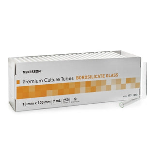 McKesson - Test Tube Round Bottom Plain 13 X 100 mm 7 mL Without Color Coding Without Closure Glass Tube - 177-1510