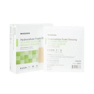 McKesson - Silicone Foam Dressing 6 X 6 Inch Square Silicone Gel Adhesive without Border Sterile - 4864