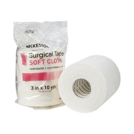 McKesson - Medical Tape Perforated Soft Cloth 3 Inch X 10 Yard White NonSterile - 172-49230