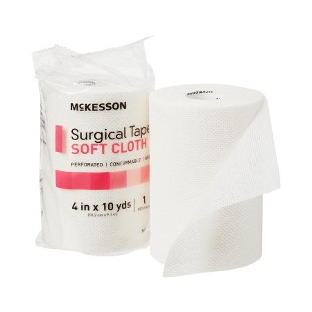 McKesson - Medical Tape Perforated Soft Cloth 4 Inch X 10 Yard White NonSterile - 172-49240