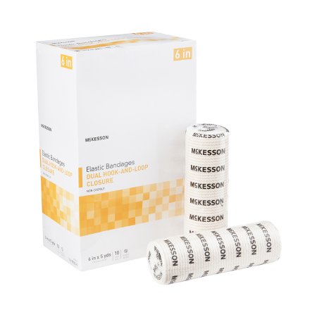 McKesson - Elastic Bandage 6 Inch X 5 Yard Standard Compression Double Hook and Loop Closure Tan NonSterile - 16-2033-6