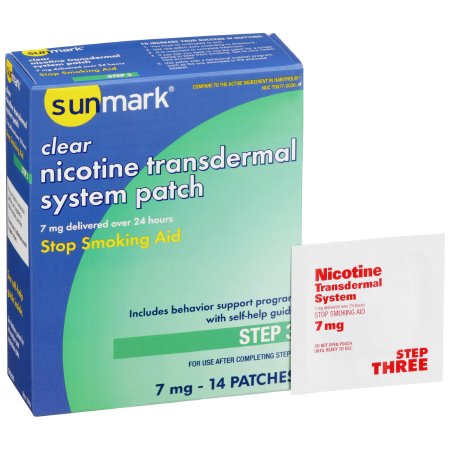 sunmark - Stop Smoking Aid 7 mg Strength Transdermal Patch - 70677003001