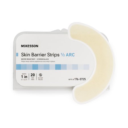 McKesson - Skin Barrier Strip Moldable, Standard Wear Adhesive without Tape Without Flange Universal System Hydrocolloid 1/2 Curve 1 Inch W - 176-5725