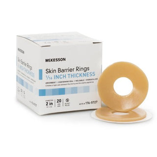 McKesson - Skin Barrier Ring Moldable, Standard Wear Adhesive without Tape Without Flange Universal System Hydrocolloid 2 Inch Diameter X 1/16 Inch Thickness - 176-5727