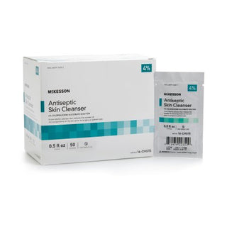 McKesson - Antiseptic Skin Cleanser 15 mL Individual Packet 4% Strength CHG (Chlorhexidine Gluconate) / Isopropyl Alcohol NonSterile - 16-CHG15
